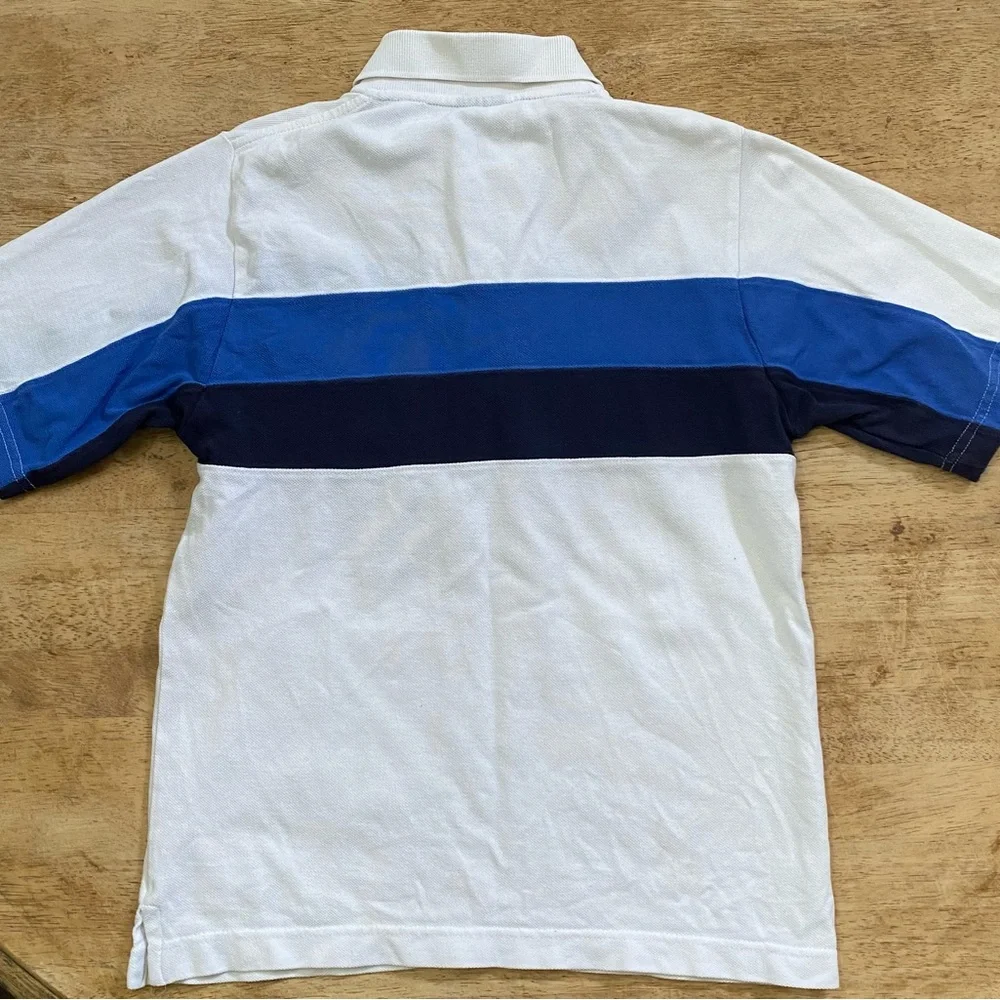 Vintage Polo by RL Boy’s Small Blue/White‎ Stripe Pique Knit Short Sleeve Polo